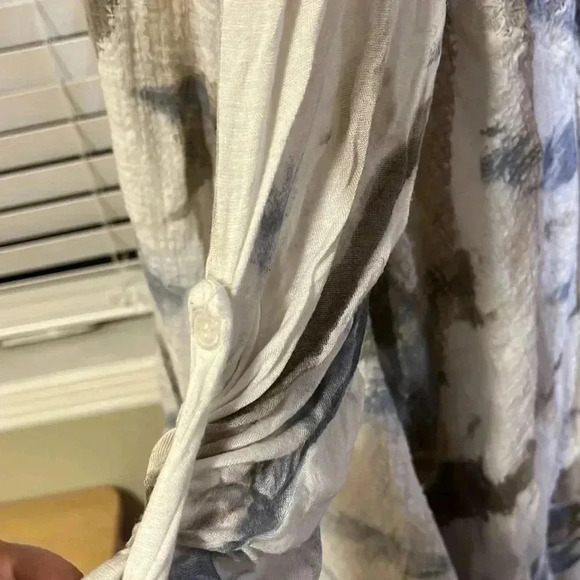 [L]Froccella Two tone Tie Dye layered  tunic LS Dress - Picture 9 of 13